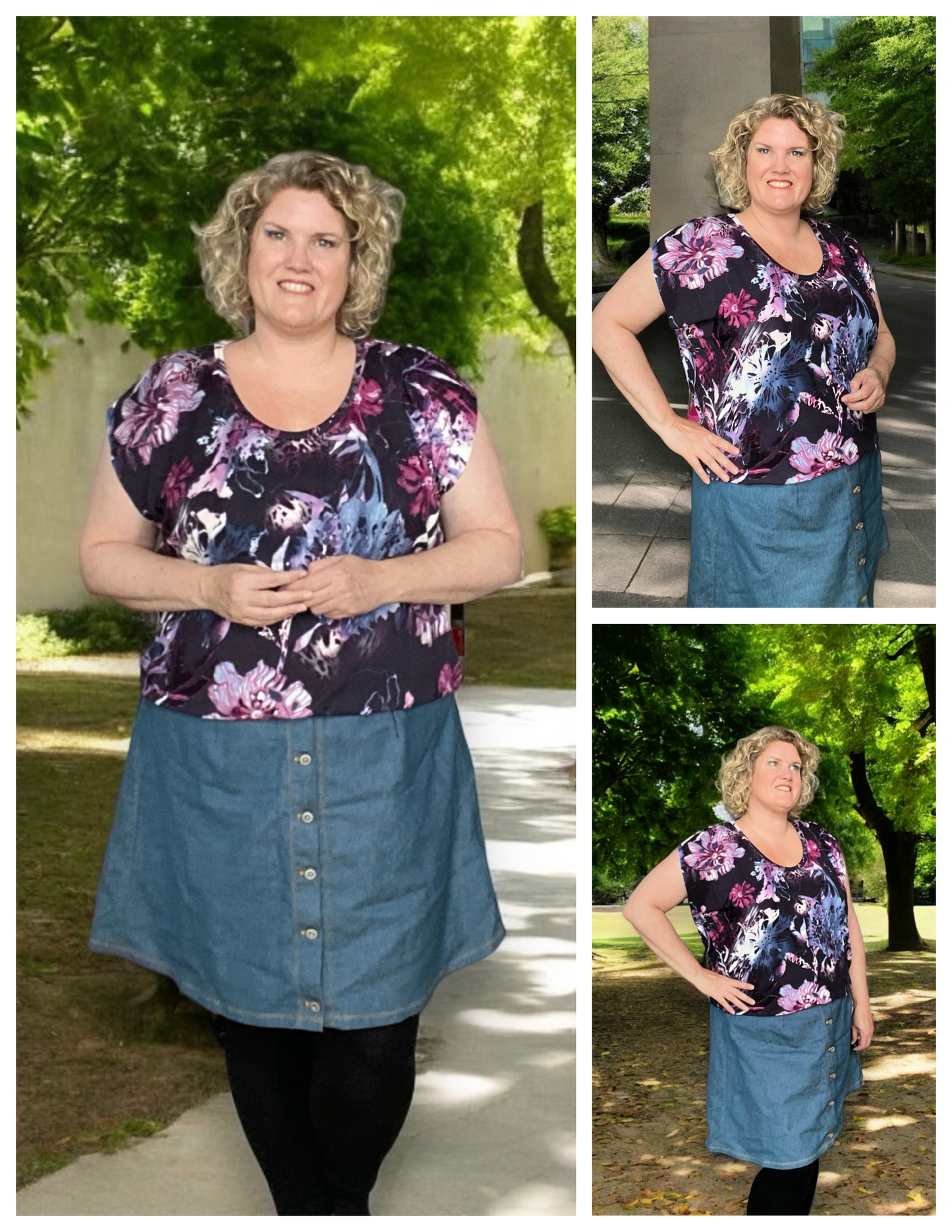 Puff Sleeve Bat Pattern Top