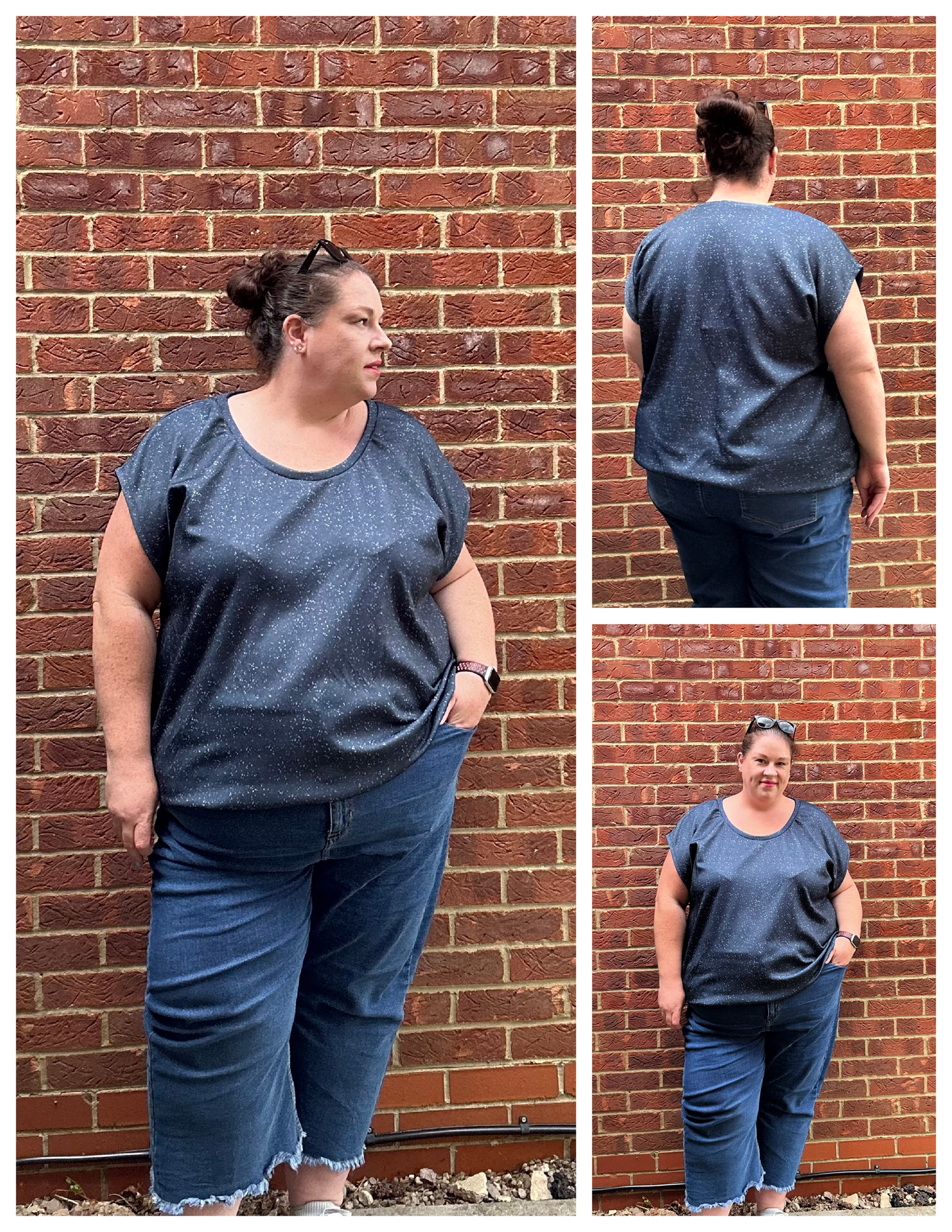 Puff Sleeve Bat Pattern Top