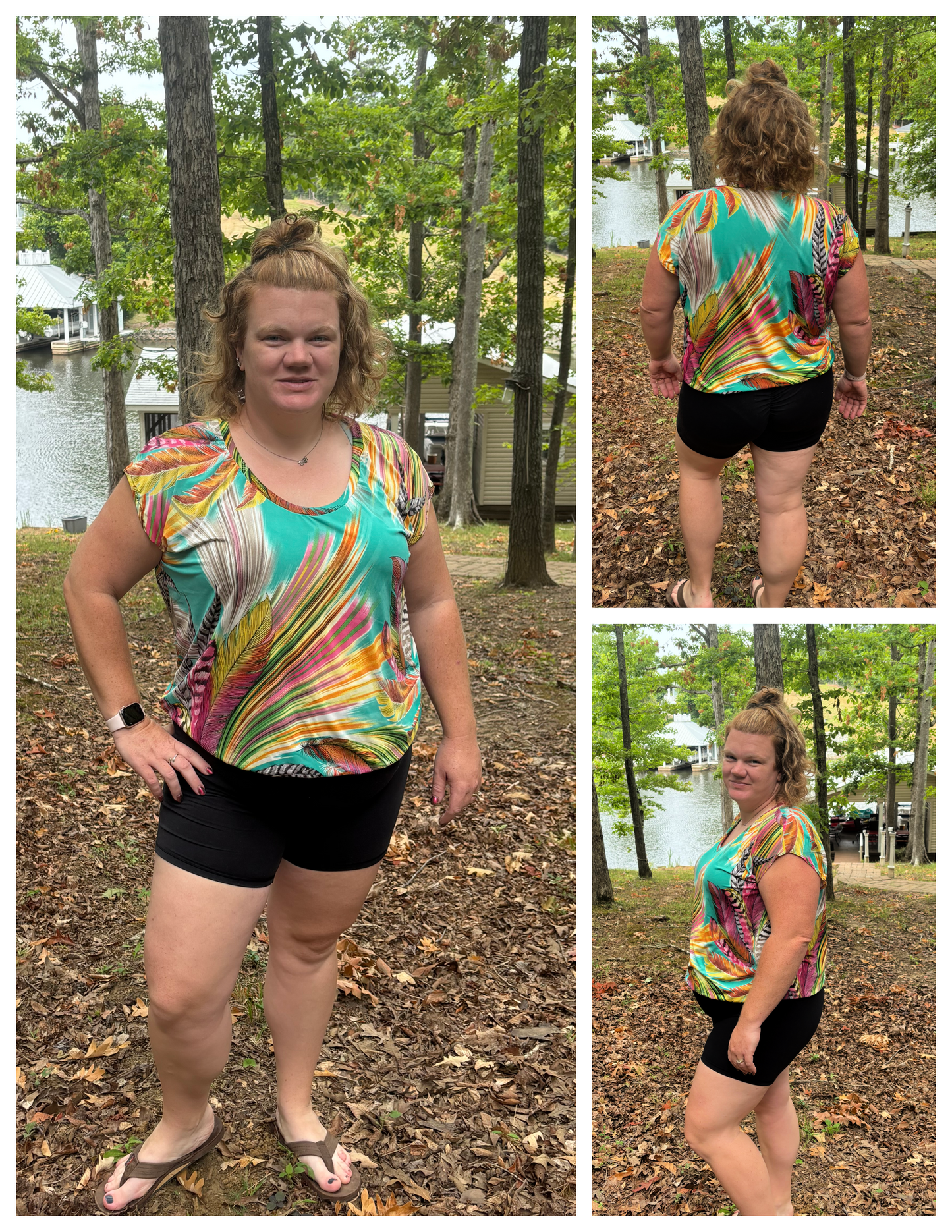 Puff Sleeve Bat Pattern Top