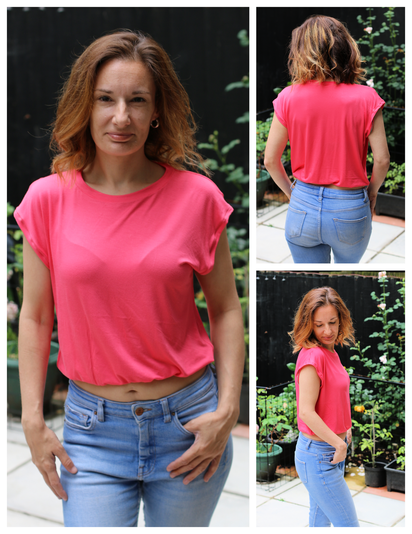 Puff Sleeve Bat Pattern Top