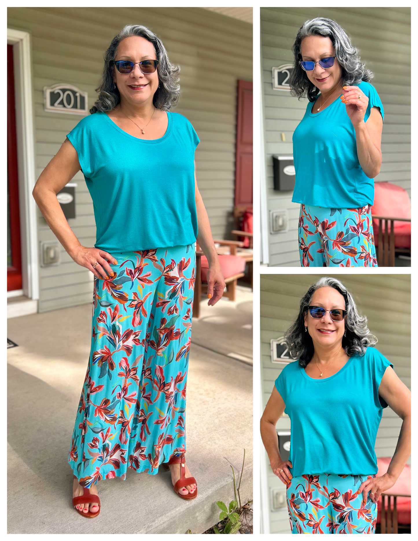 Puff Sleeve Bat Pattern Top