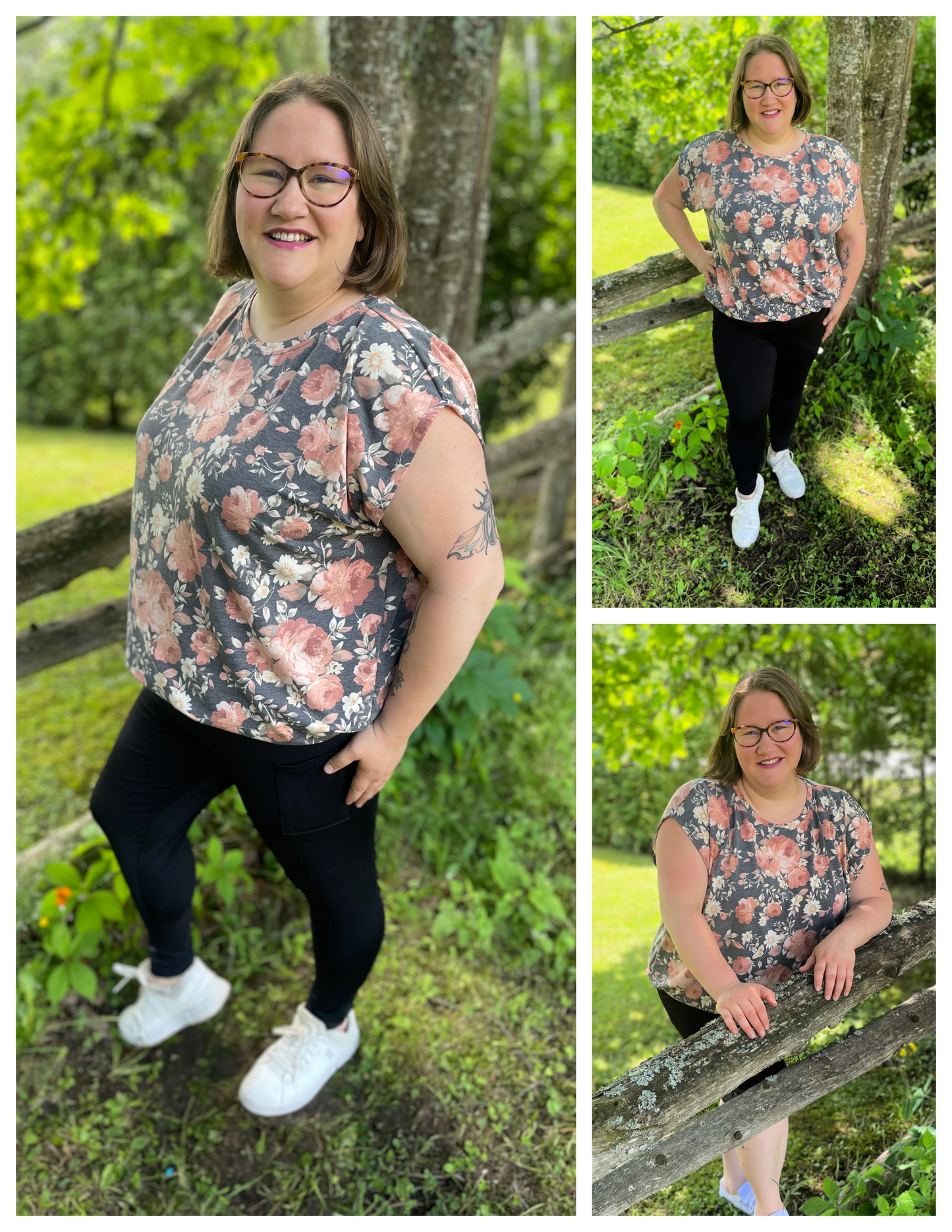 Puff Sleeve Bat Pattern Top