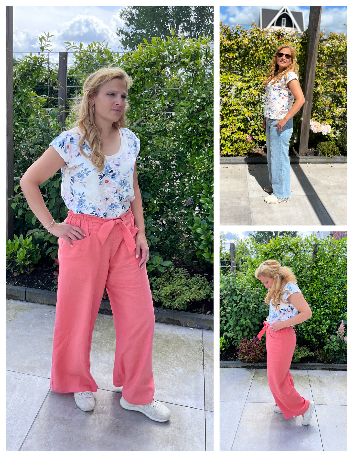 Puff Sleeve Bat Pattern Top