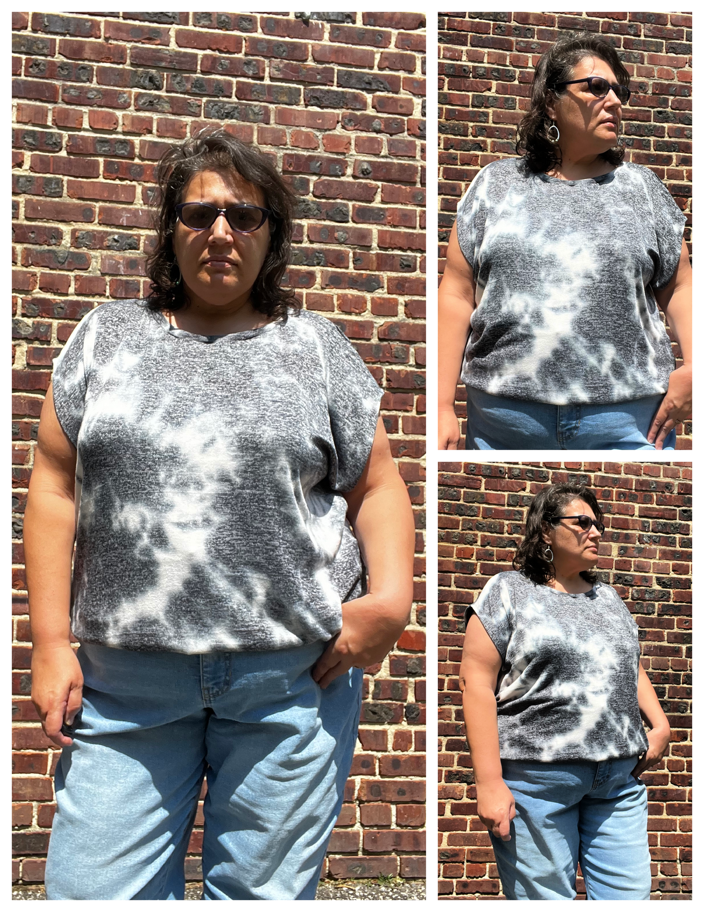 Puff Sleeve Bat Pattern Top