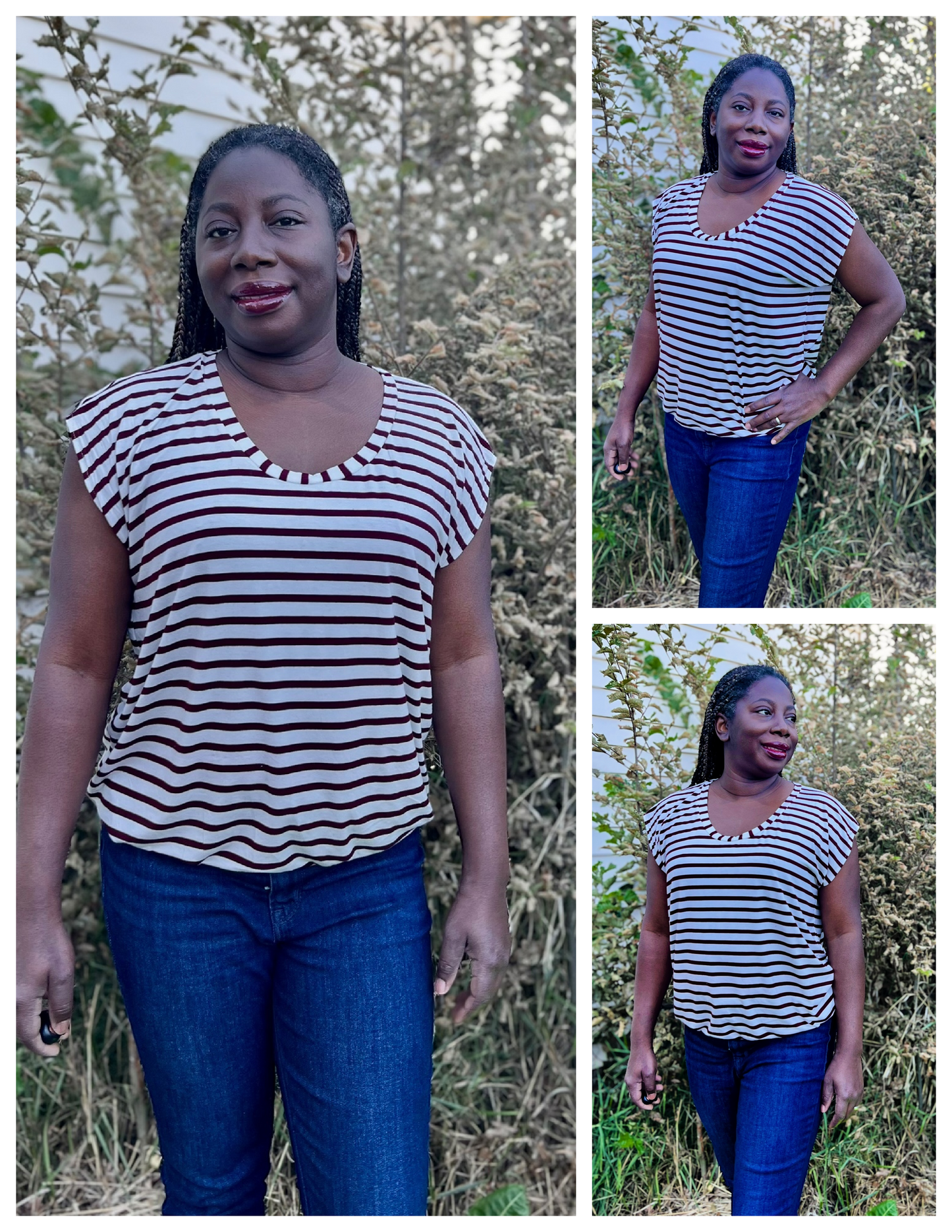 Puff Sleeve Bat Pattern Top