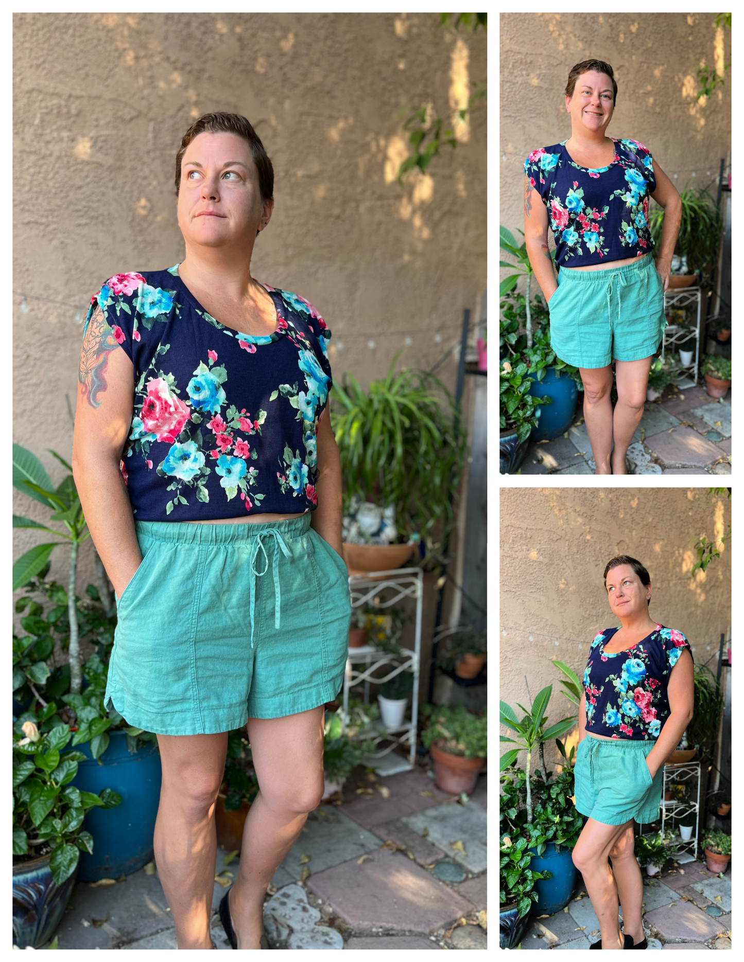 Puff Sleeve Bat Pattern Top