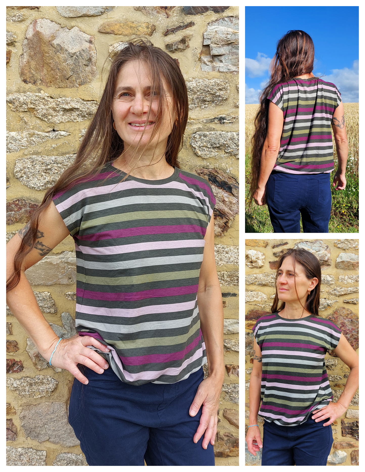 Puff Sleeve Bat Pattern Top