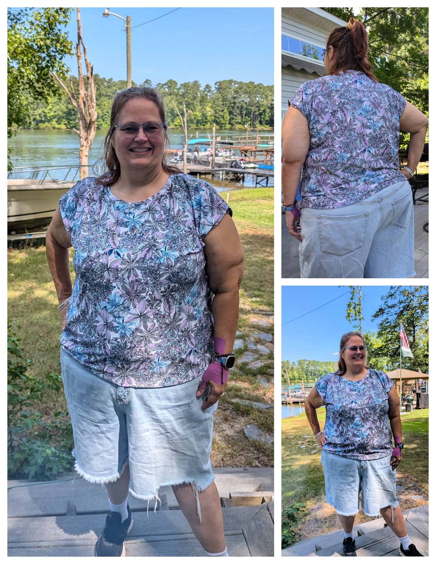 Puff Sleeve Bat Pattern Top